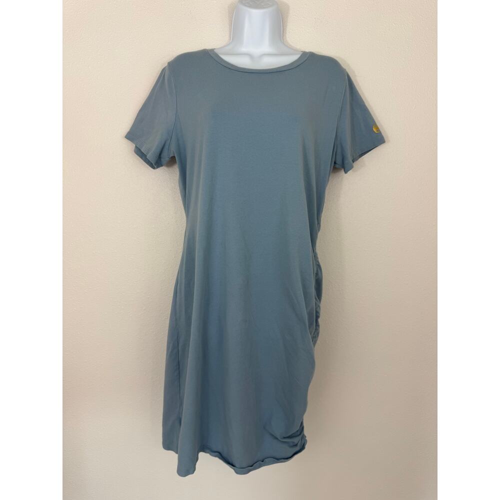 Michael Kors Blue Ruched Side Logo Dress Size XL
